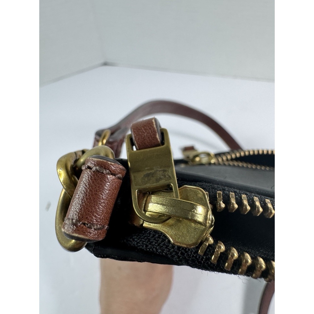 Fossil Crossbody Bag Fiona Coated Canvas And Leather Black & White Polka Dot - Picture 13 of 17